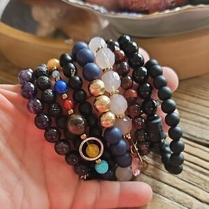 Multicolor Beaded Bracelets Set Of 9 Bracelets #1680